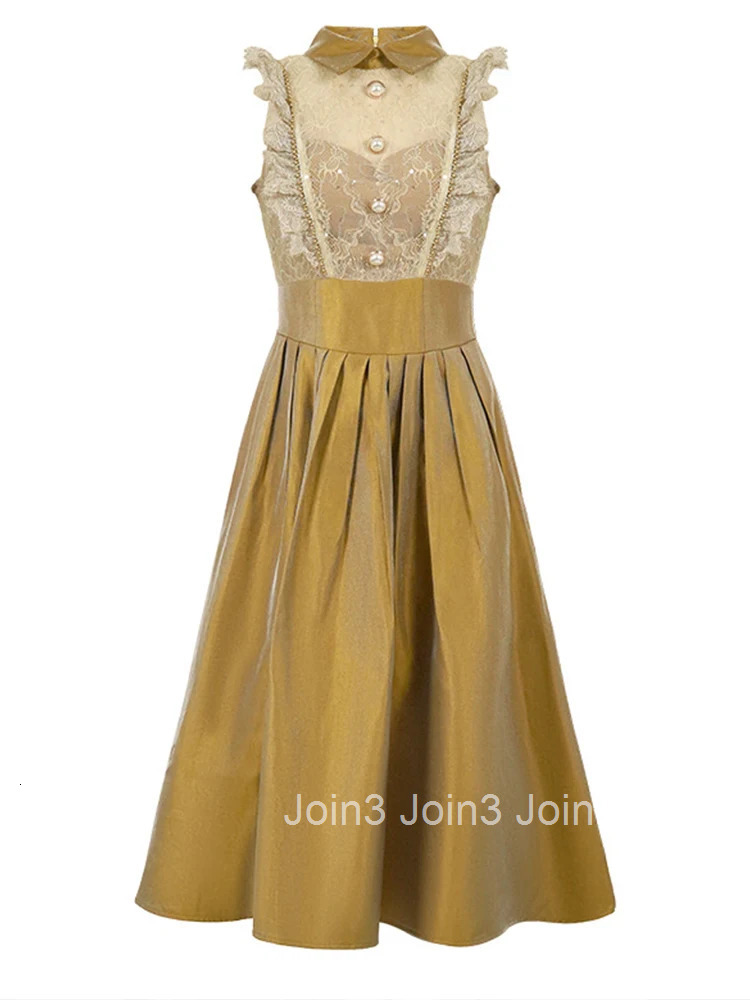 New Summer Fashion Lace Splic Evening Dress Women Clothes Sweet Flying Sleeve Slim Midi A-Line Party Prom Vestidos Fiesta Robe