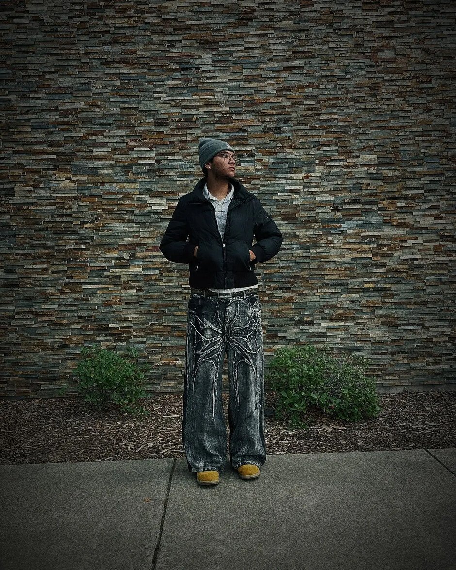 Men's Jeans Y2K Baggy Jeans Vintage Splicing Embroidery Pattern High Quality Jeans Hip Hop Gothic Streetwear Men Women Casual Wide Leg Jeans