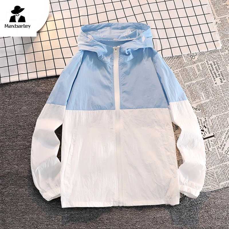 Summer Coat Men Women Lightweight Color-block Sunscreen Fishing Running Clothes Outdoor Casual Quick-drying Skin Windbreaker Men W250623