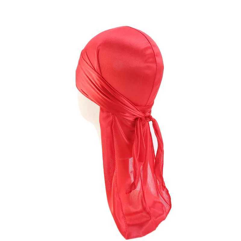 Silky Durag For Kids Boys Adult Long Tailed Pirate Hat Hip-Hop Bandanas Doo Rag Turban Waves Cap Headwear Hair Accessories M250623