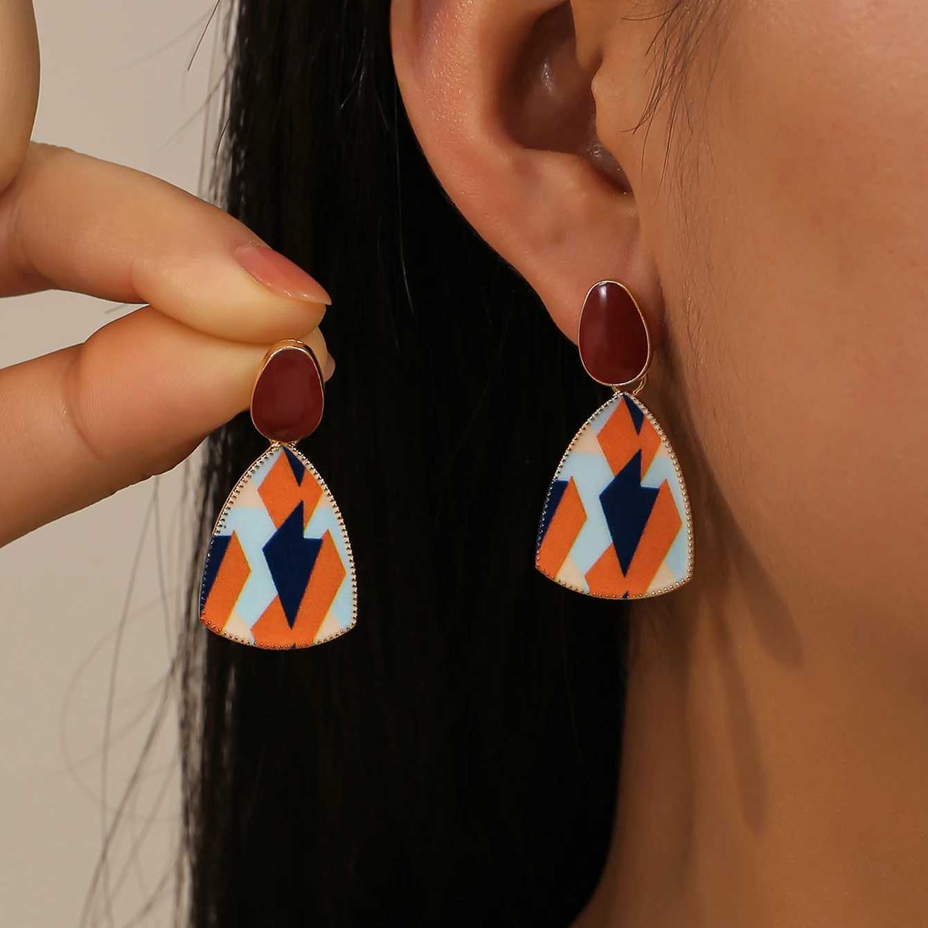 Wine Red Retro Style Womens Earring Set Elegant Heart-shaped Female Temperament Elegant Pearl Earrings Fashion Jewelry XJ250623