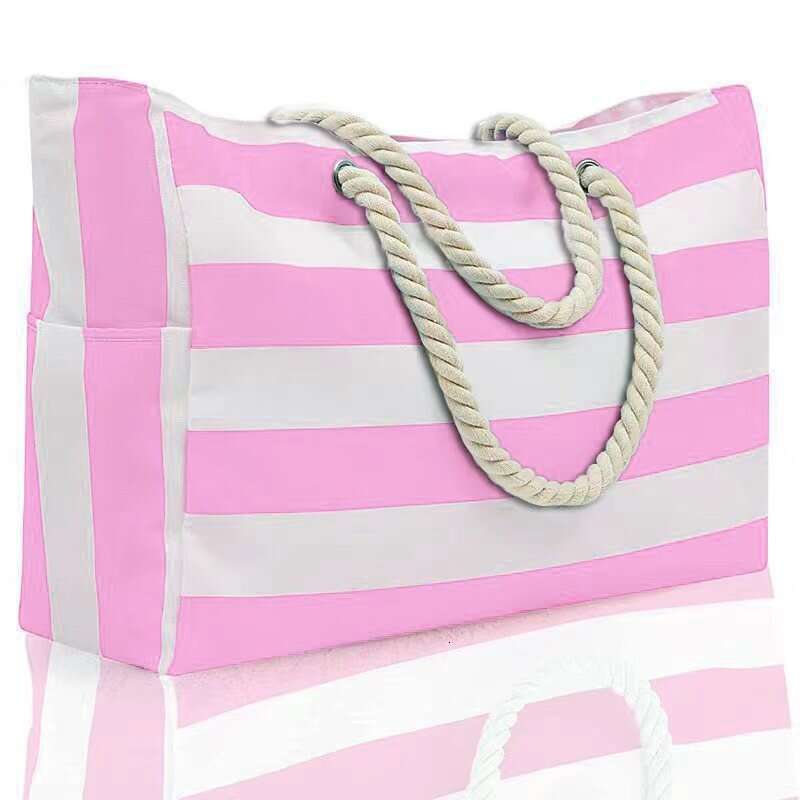 Beach Tote Large Capacity Bohemian Outdoor Striped Storage Bag Water Absorbent Quick Dry Trendy