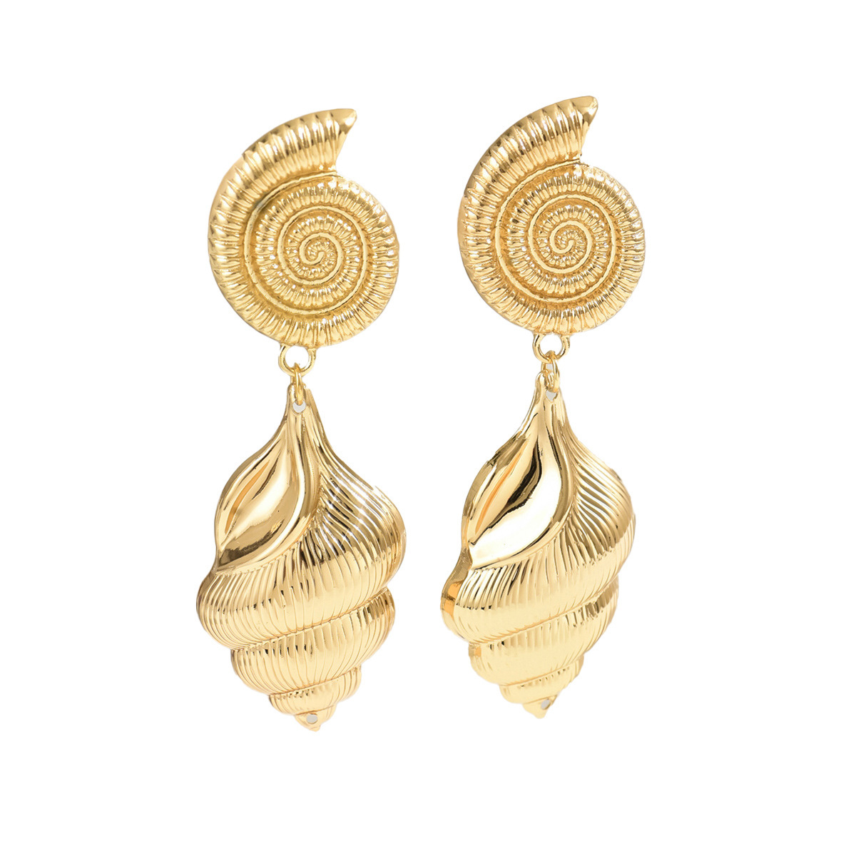 Fashion Style Earrings For Women, Unique Conch Electroplated Alloy Studs, Elegant Trendy Ear Jewelry