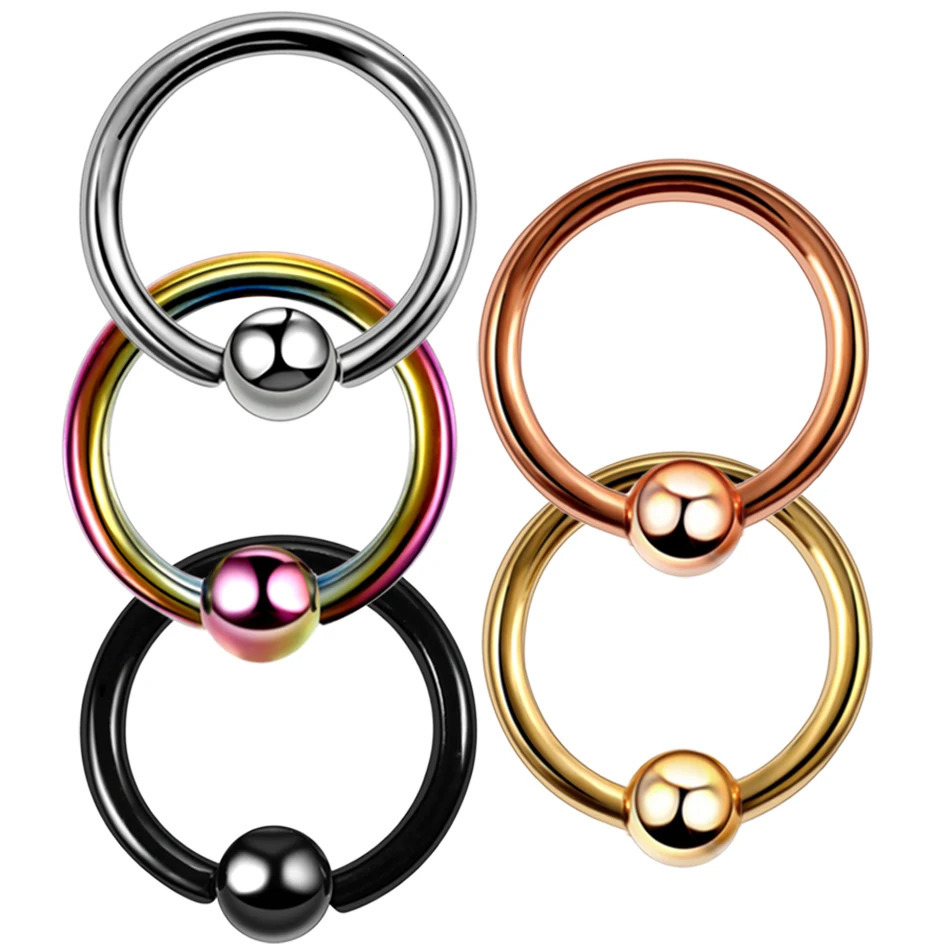 1PC CBR Piercings Captive Bead Rings BCR Ball Clre Nipple Nose Hoop Septum Lip Eyebrow Tragus Earrings Jewelry 250613