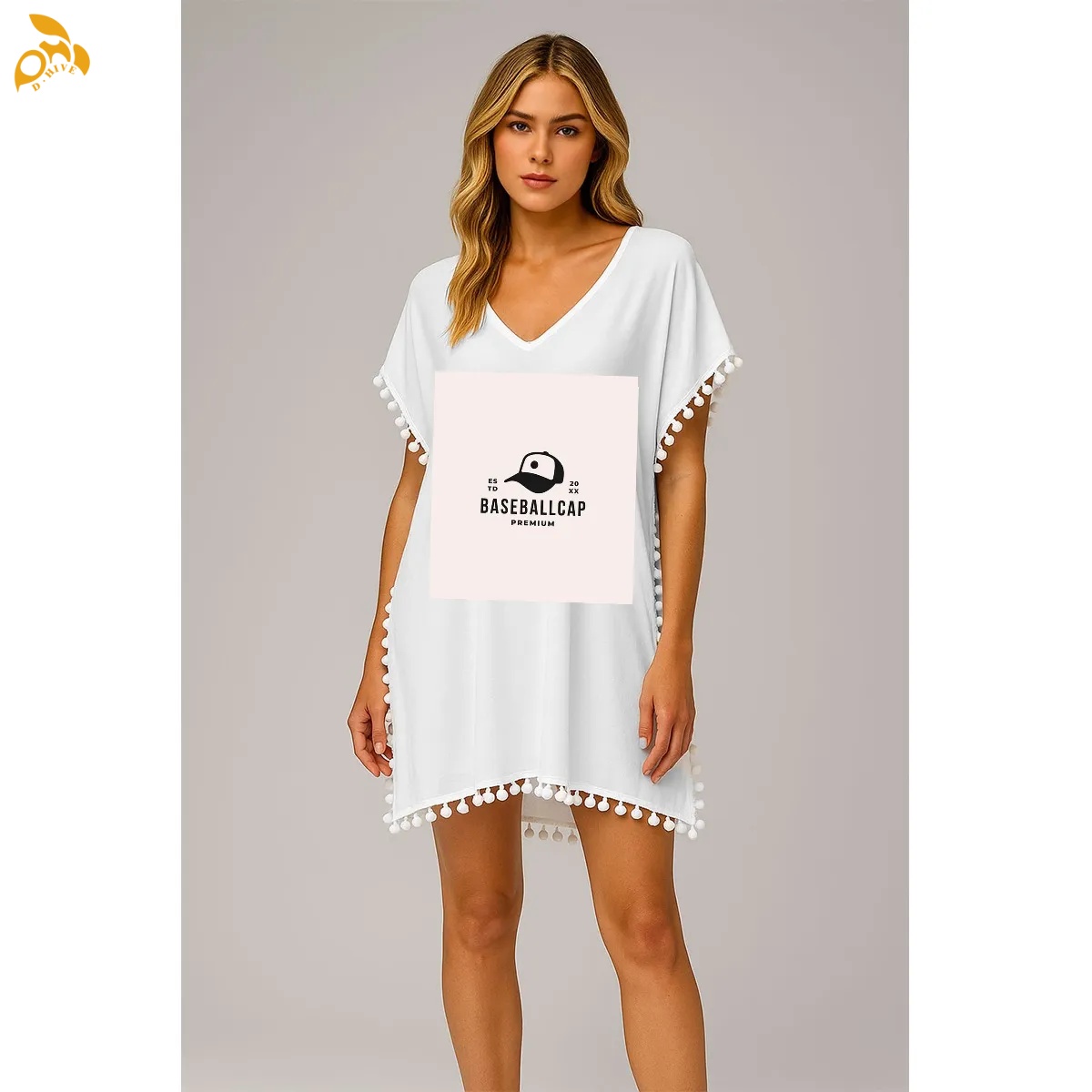 free shipping of customized fashionable American women's chiffon beach blouse 80GSM DTF with exquisite patterns from US