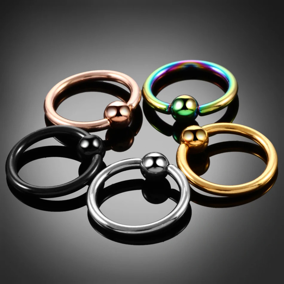 1PC CBR Piercings Captive Bead Rings BCR Ball Clre Nipple Nose Hoop Septum Lip Eyebrow Tragus Earrings Jewelry 250613