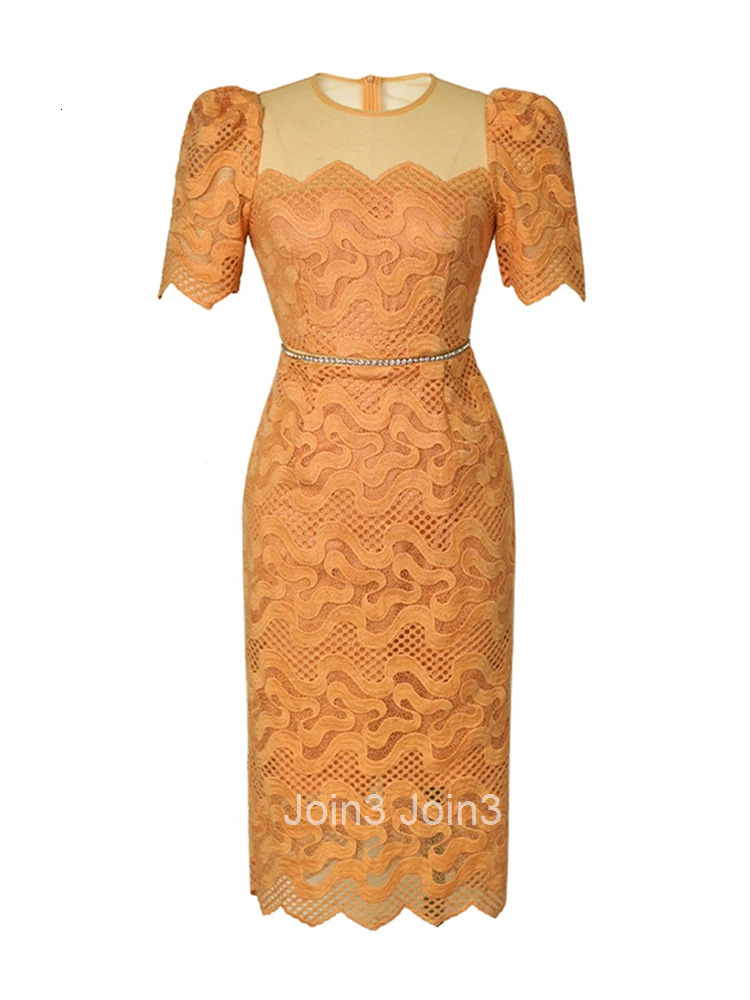 New Fashion Summer Lace Elegant Women Evening Dress Chic Sheer Sexy O-Neck Slim Midi Party Club Prom Robe Femme Mujer Vestidos