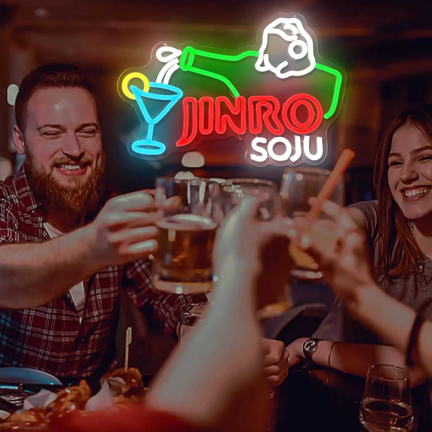 Jinro Soju Pub Neon Sign for Wall Decor LED Neon Light Sign Korean Frog Bar Bedroom Decor Club Bistro Party Decor Business Store X250623