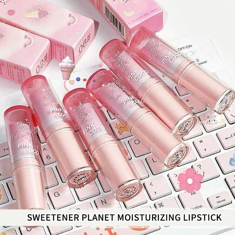 PINKCOCO Sweet Cone Planet Lipstick Hydrating Formula Mirror Gloss Finish Low Saturation XJ250623
