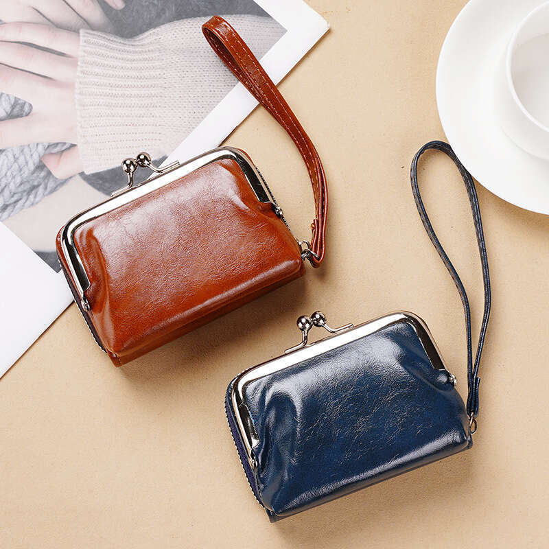 2025 New Card Holder Women's Buckle Coin Purse 4inch Zipper Clip Bag Clutch