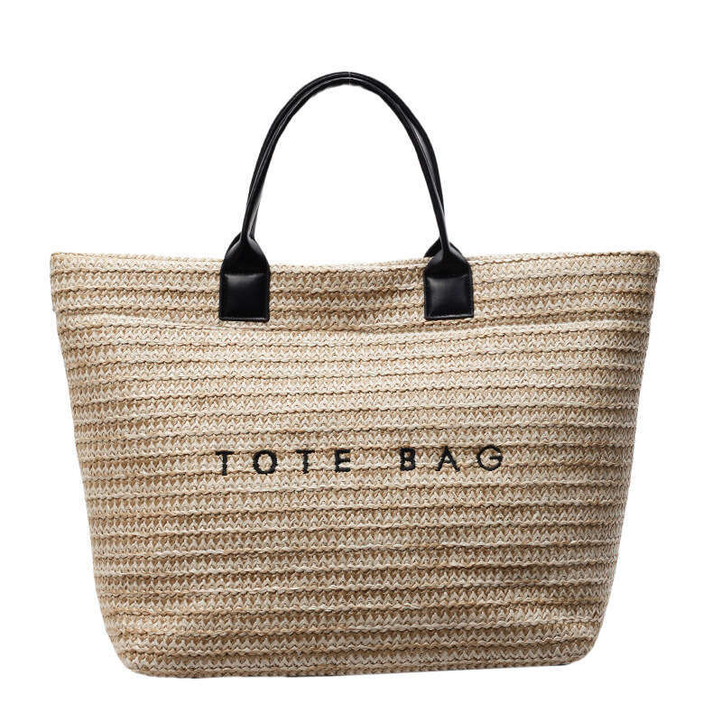 New Mori Style Summer Vacation Beach Travel Large Capacity Tote Bag for Women Trendy Straw Handbag