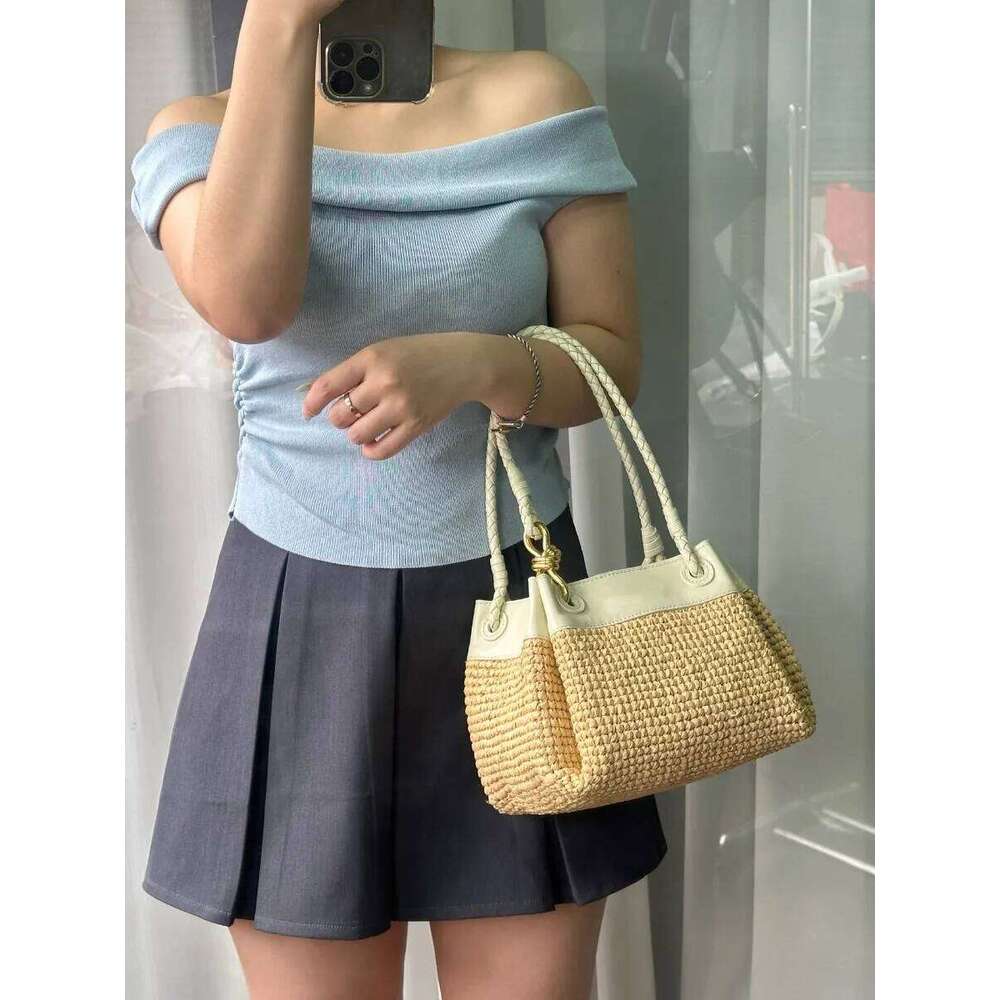 Natural Raffia Straw Handwoven Tote For Women Summer Beach Adjustable Long Strap Shoulder Crossbody Bag Parachute Style