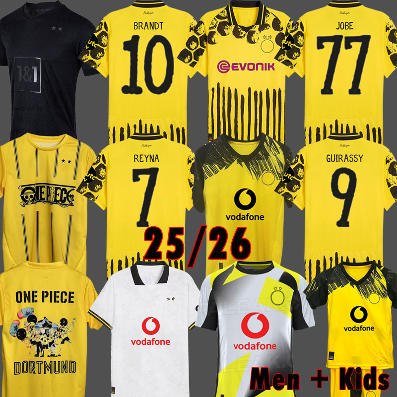 dortmund trikot soccer jerseys JOBE 77 BVBs Special 2025 2026 4th GUIRASSY SABITZER football shirt ADEYEMI BRANDT All Black men kids Kits Borussias trikots