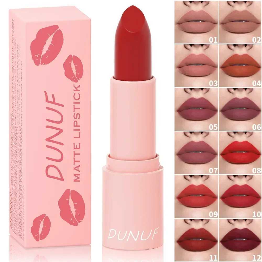 Lipstick Long Lasting Velvet Matte Lip Gloss Makeup Waterproof Non-stick Cup 12Color Nude Sexy Red Pink Lip Tint Woman Cosmetics XJ250623
