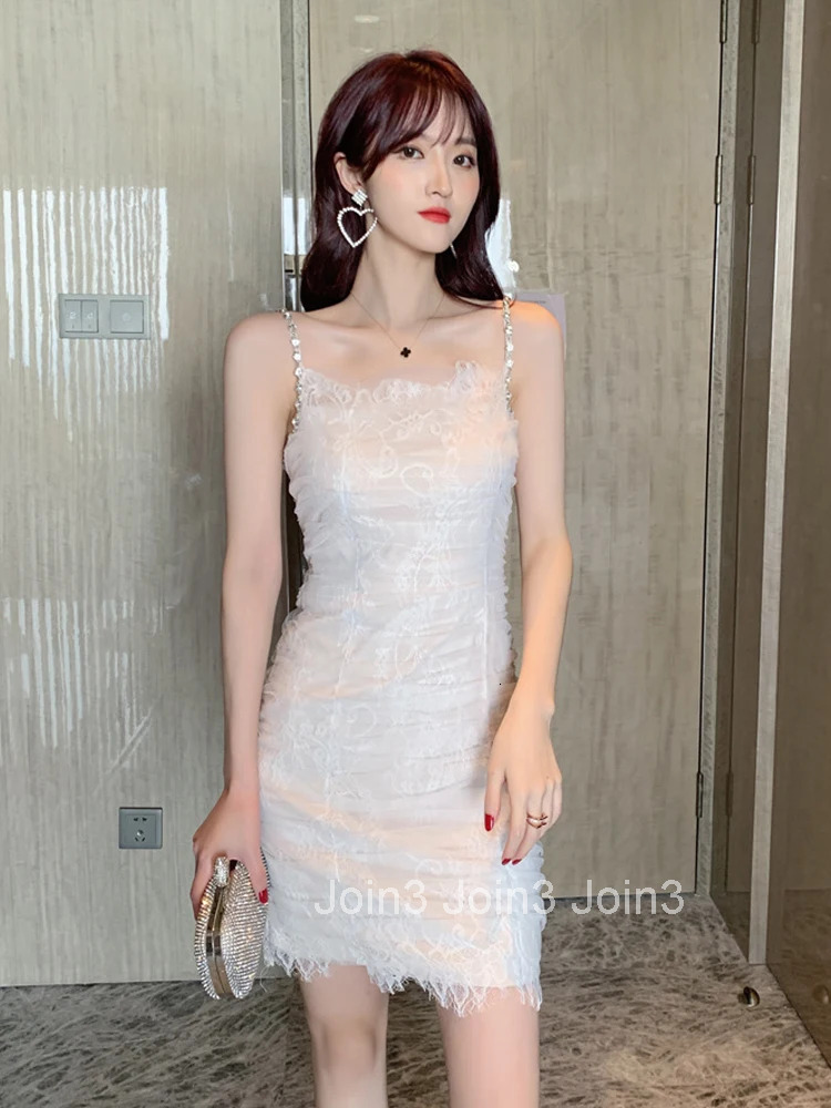 new arrival fashion summer mini beach party dress women OL temperament elegant fresh sexy strap lace chiffon slim holiday dress