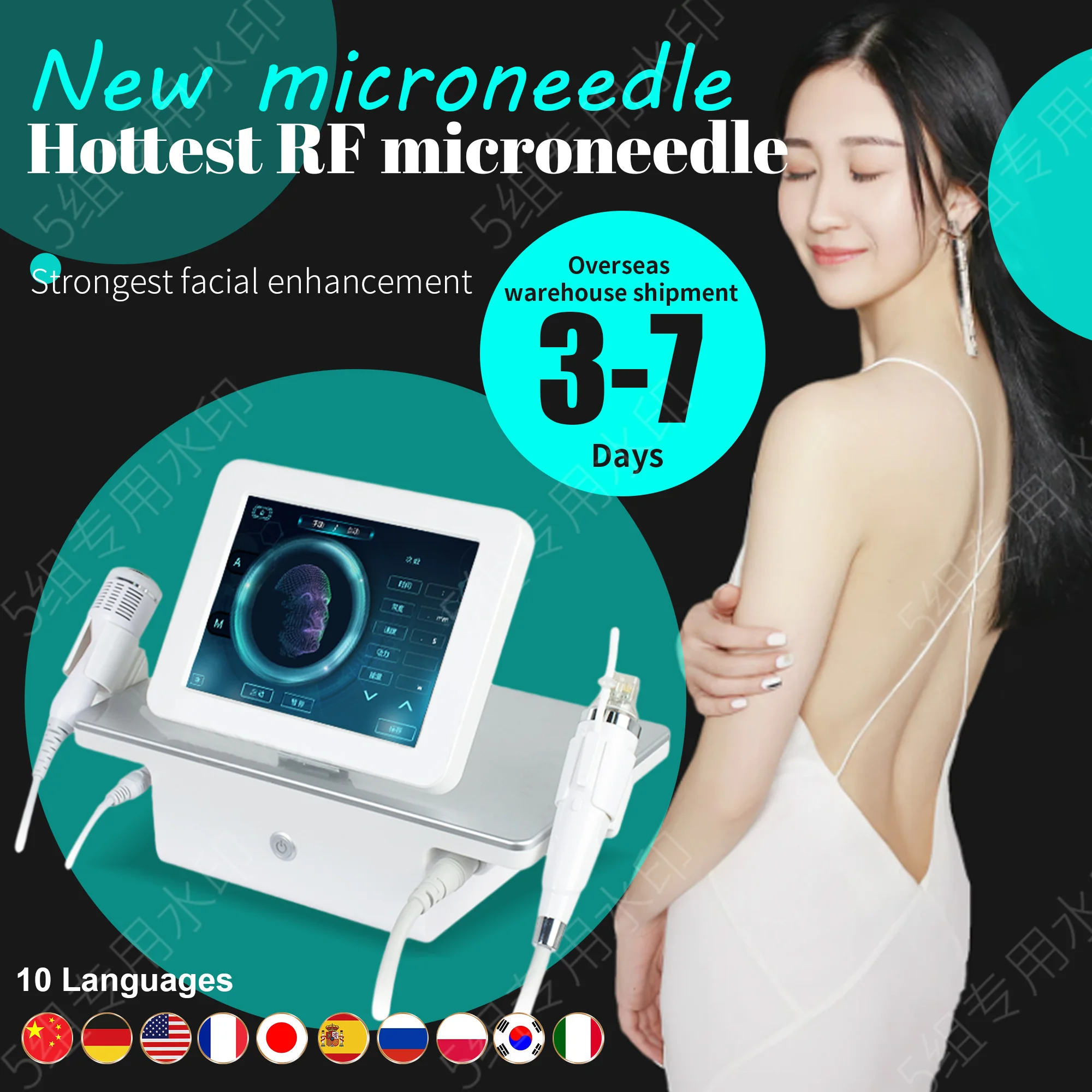 2in1 Microneedle RF Machine Needles Facial Lifting Firming Whitening And Stretch Mark Removal beauty machine