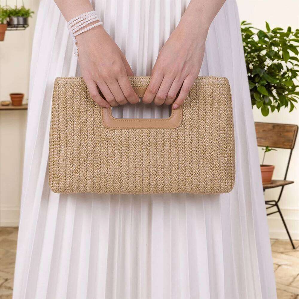 Straw Woven Clutch For Women Raffia Crochet Beach Rattan Causal Female Party Wedding Evening Bag New Summer Weaving Purse