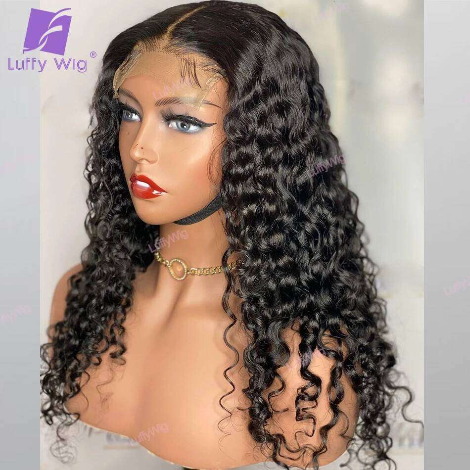 5x5 PU Silk Base Wig Curly Brazilian Remy 13x6 Fake Scalp Lace Front Human Hair Wigs Pre Plucked 200 Density Luffy