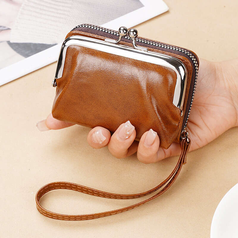 2025 New Card Holder Women's Buckle Coin Purse 4inch Zipper Clip Bag Clutch