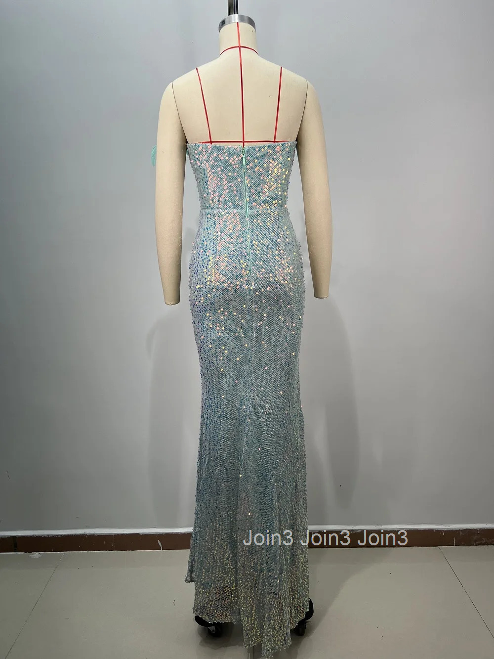Womens Gown Blue Luxury Diamonds Embroidered Flares Gauze Feather Strapless Dress Fashion Celebrity Party Clothing 72hShipment