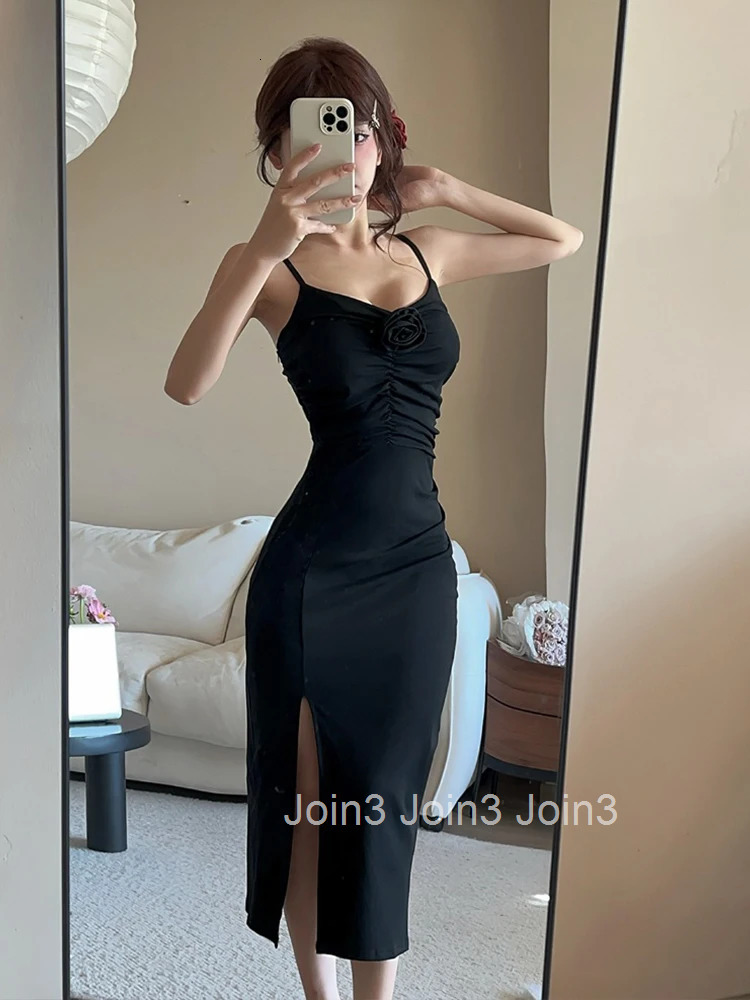 Women Clothes Y2K Solid Sexy Strap Backless Skinny Midi Pencil Dress Elegant Fashion Evening Party Club Prom Vestidos Robe New