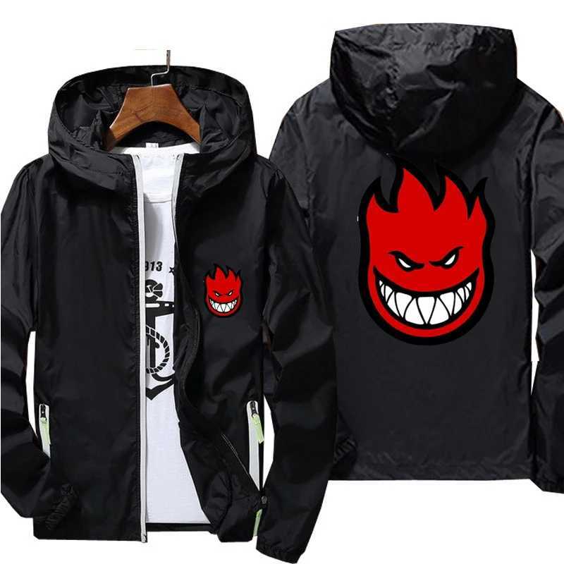 Ripper Spitfire Zombie Wheels Bomber Men Jacket Plus Size Thin Windbreaker Skin Ultra Light Slim Fit Pilot Hooded Coat Cycling W250623