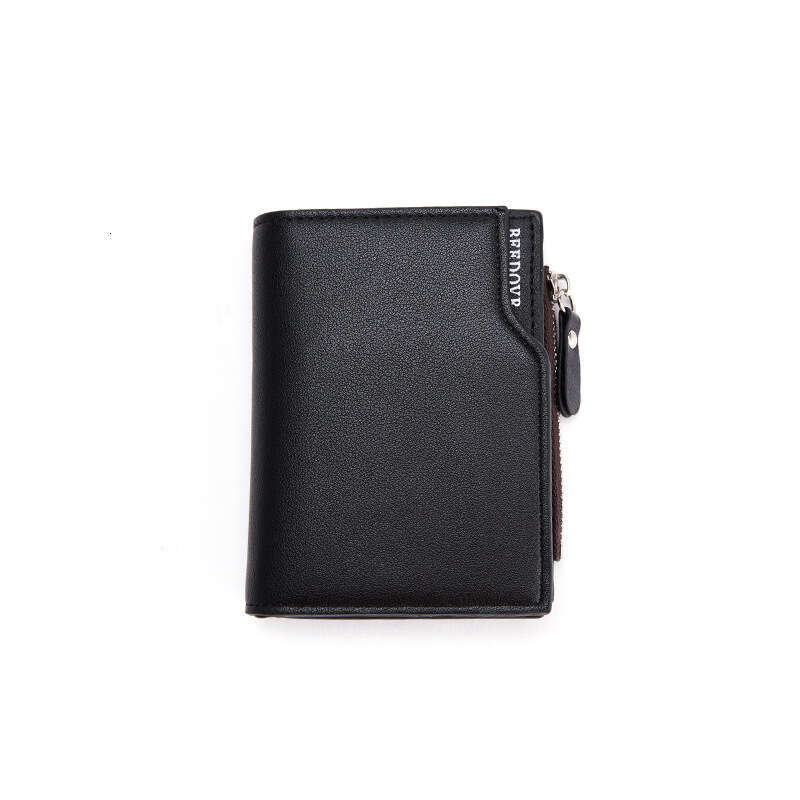 2025 Men's New Zipper Short Wallet Multi-Card Slot Fashion Vertical Mini Snap Coin Purse