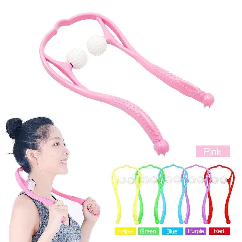 Neck Massager Tool To Relieve Pressure Hand Roller Massage Neck and Shoulder Double Trigger Point Self Massager 250619