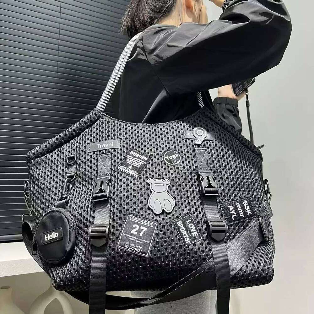 Designer Bag Ladies' Fashionable Cloth Nylon Mesh Travel Shoulder Bag With Large Capacity, Lightweight And Multi Lock Casual Handbag