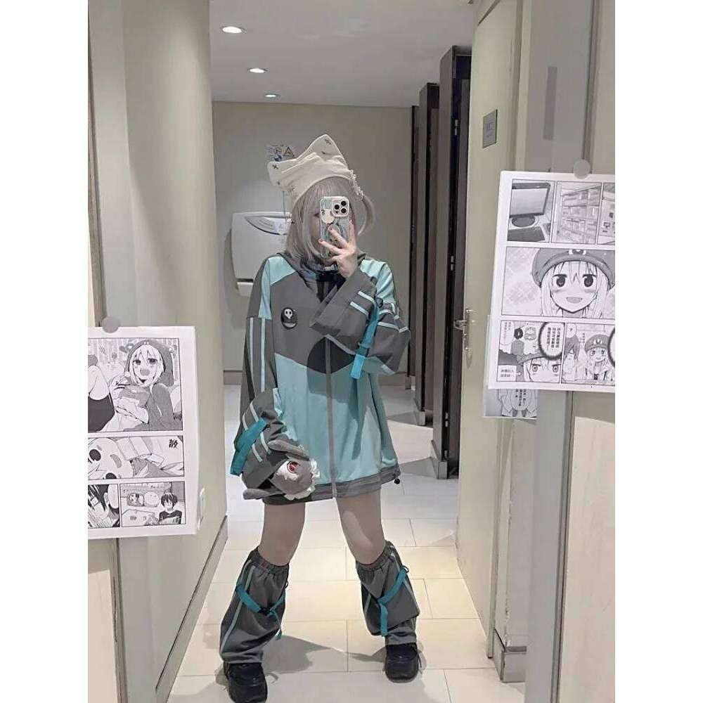 Haruku Long Sleeve Hoodie Coat Women Spring Autumn New Thicked Warm Jackets Y2k Grunge Mid-Length Loose Tops Mujer