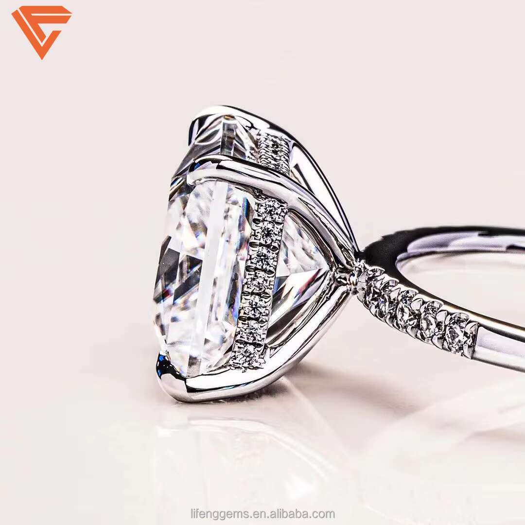 Moissanite Diamond Ring Classic Jewelry Womens 925 Sterling Silver Large Diamond Ring