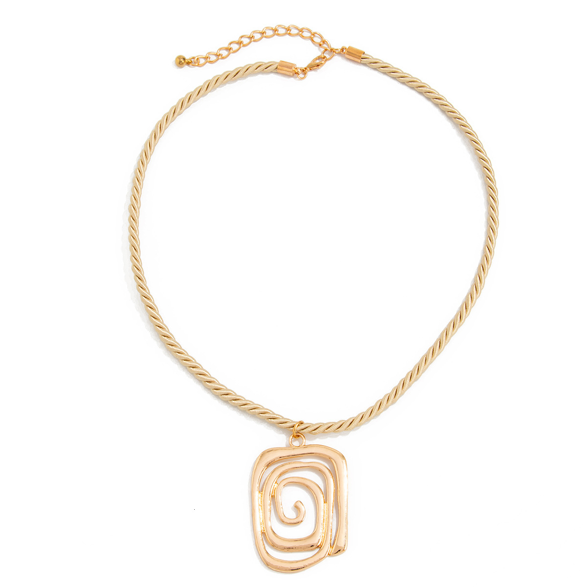 Elegant Metal Large Pendant Versatile Simple Threaded Niche Five-Leaf Flower Necklace Jewelry