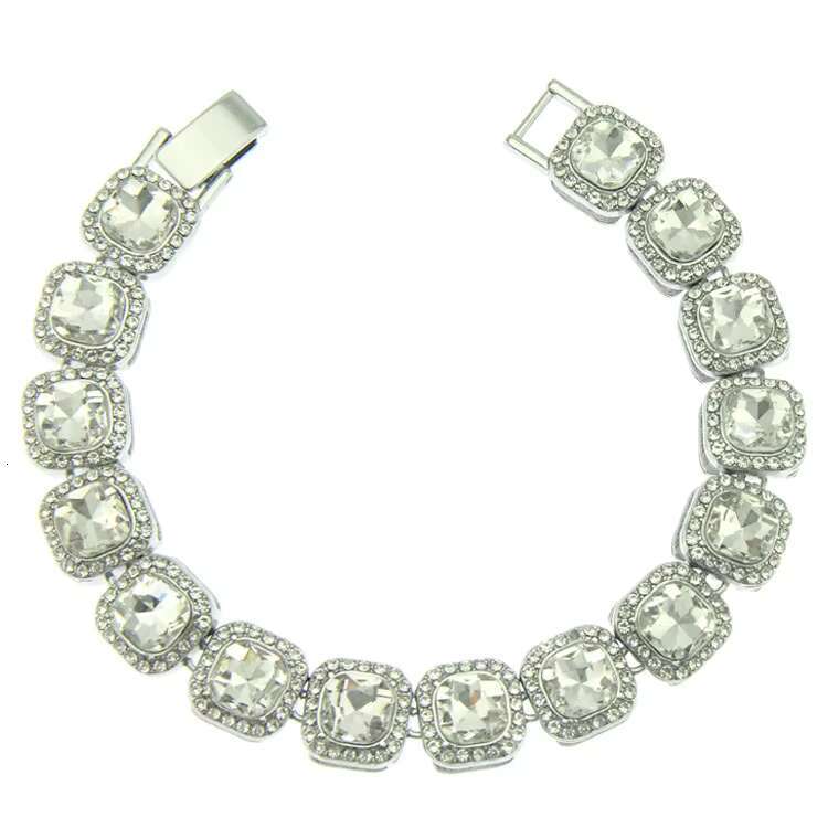 Crystals Fashion Gold Rhinestone Ice Cuban Link Hip Hop Mens Chains Necklace Jewelry for Men link with clasp