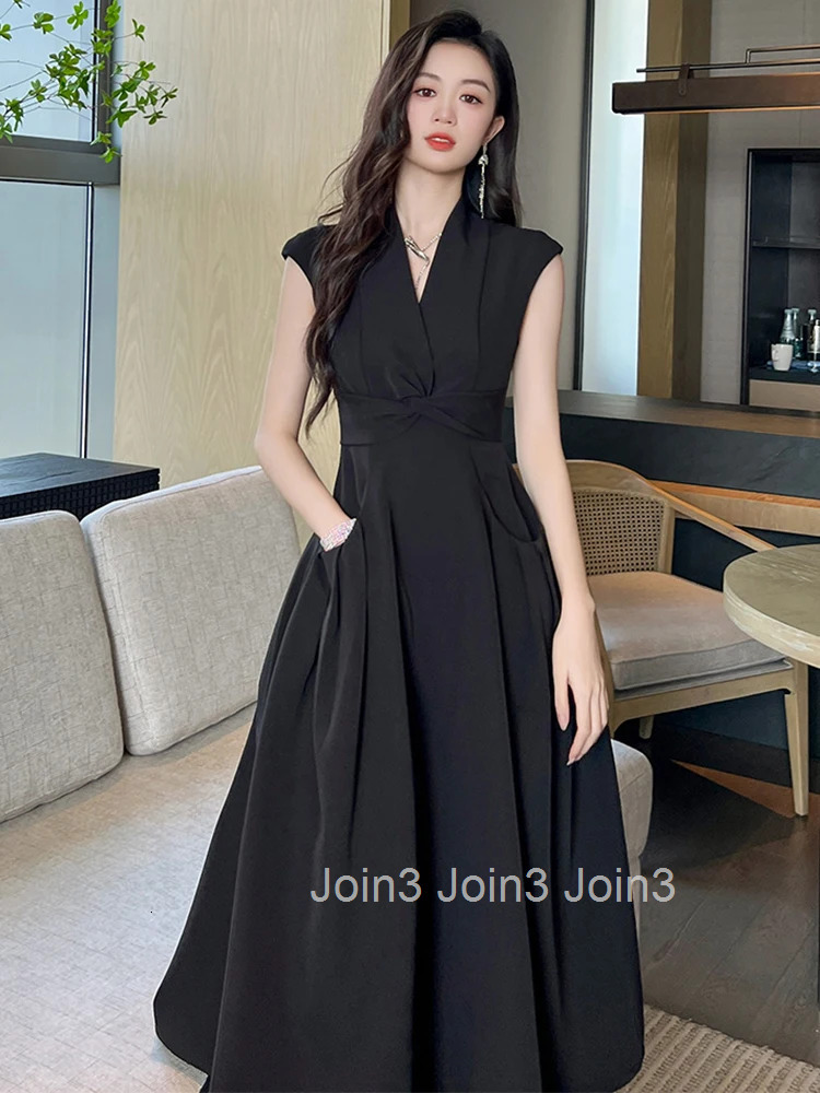 French Style Fashion Summer Elegant Women Evening Dress Lady Formal Chic Sleeveless Slim Midi Party Club Prom Robe Mujer Vestido