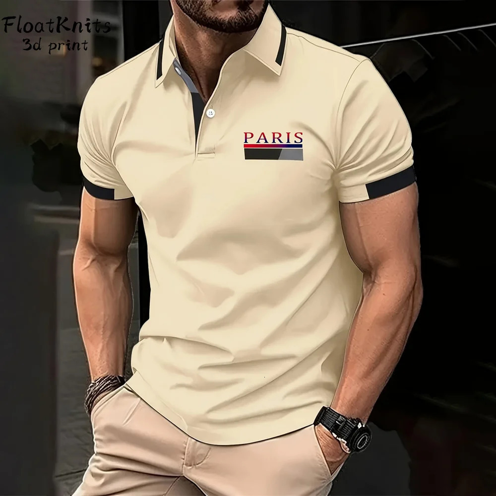 Summer Simple Mens Clothing Business Short Sleeved T-Shirt for Men Fashion Lapel Polo Shirt in Tops Tees Street Polos Man 250618