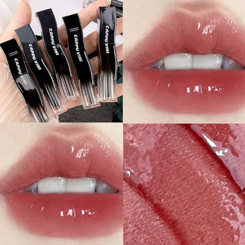 New Jelly Mirror Black Tube Lipstick Long Lasting Non-stick Cup Moisturize Water Light Lip Gloss Korean Lips Makeup Cosmetic 1pcXJ250623