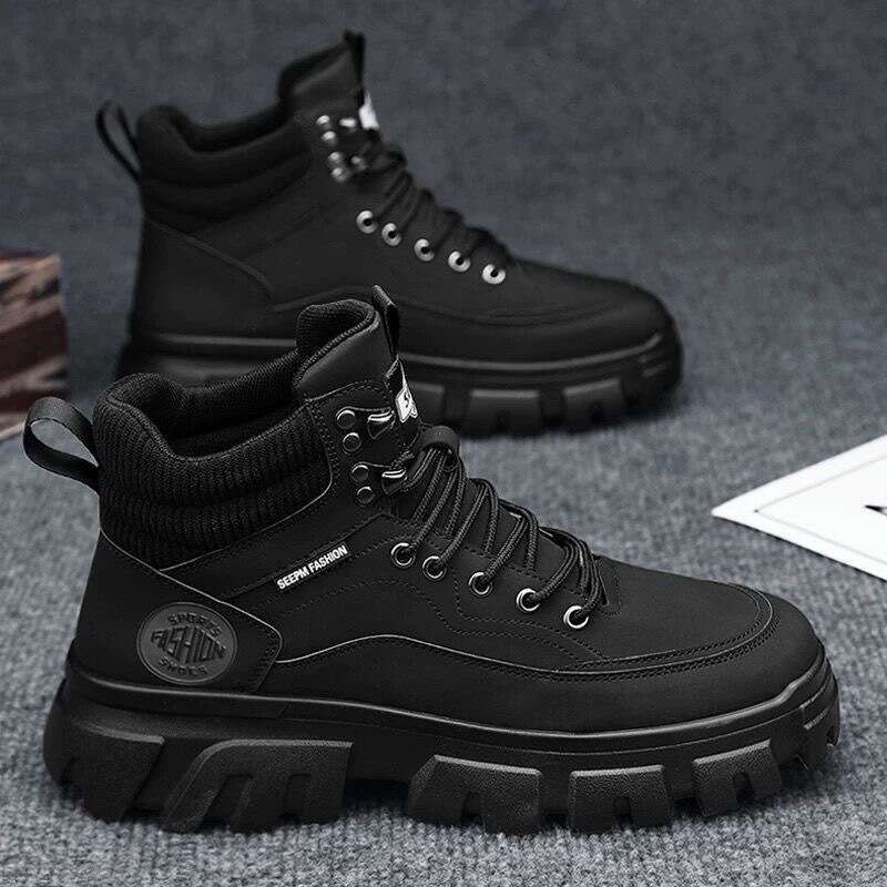 Autumn High-Top Martin Men's Work Shoes Trendy Versatile Thick-Soled new British Style Hiking Ankle Boots