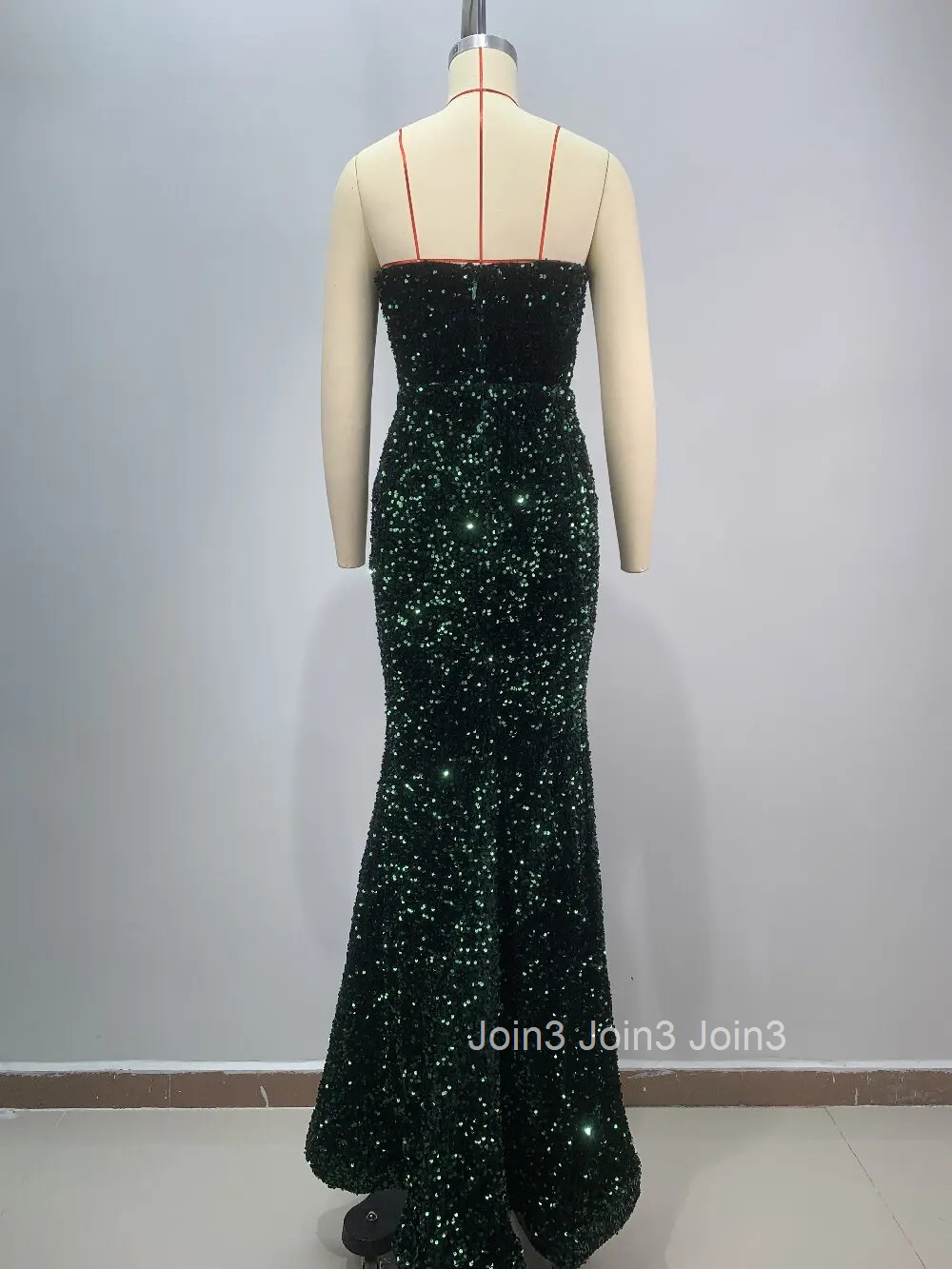 Fashion V-neck Red Carpet Host wedding Gown Chic Womens Wear Sequins Diamonds Gauze Splicing Long Trumpet Dress 72h Shipment