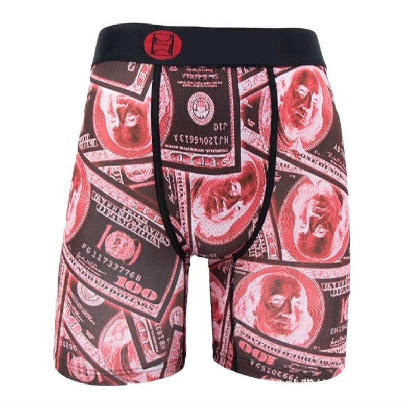 P & S & D Underpants trendy brand graphic print Men's Underwear American sport style quick-dry material for running fitness boxing Fashion extend