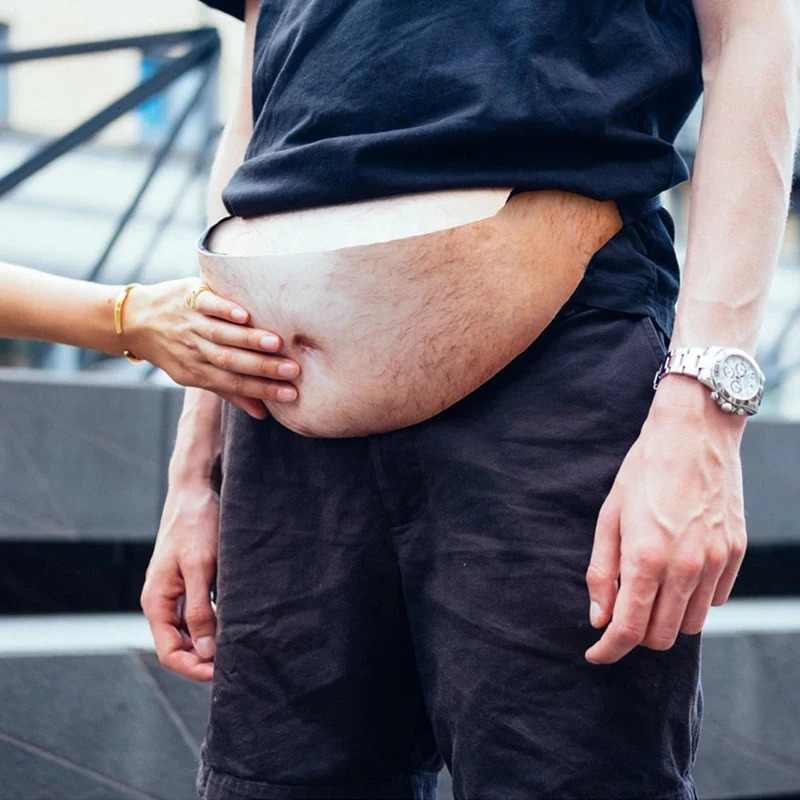 Funny Pop Dad Bod Money Belt Bag Womwn Travel Shoulder Bags Flesh Color Creative Fanny Pack Beer Fat Belly Bum Pouch Waist 250612