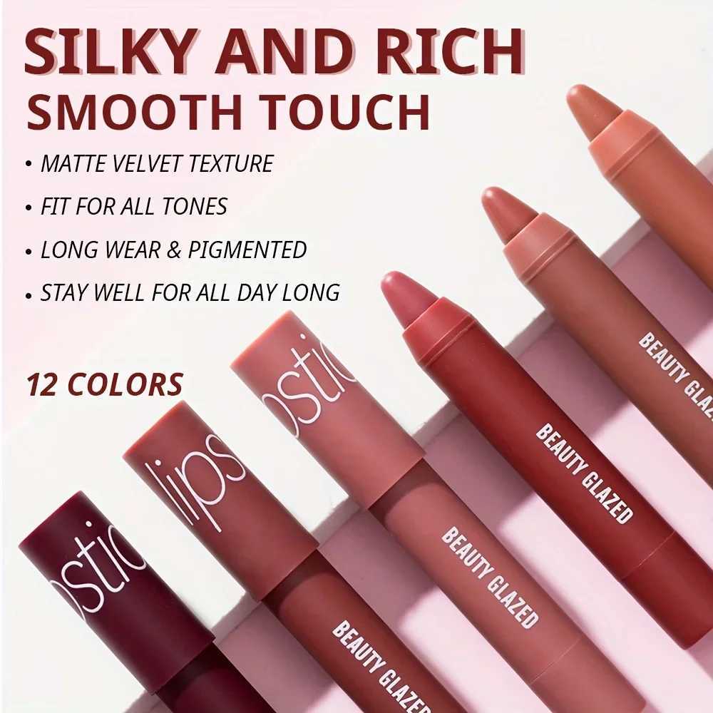 BEAUTY GLAZED 12 Colors Long-Lasting Waterproof Non-Stick Matte Lipstick Pen XJ250623