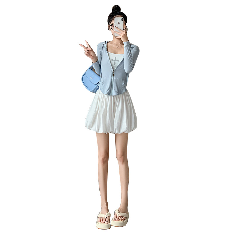 HM277 Women's summer pants high waist loose wide leg three-quarter pants slim and casual