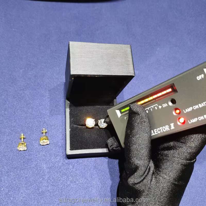 High Quality 925 Sterling Silver Earrings 9mm 10mm 3ct 4 Ct D Color VVS Moissanite Stud Earrings for Men and Women