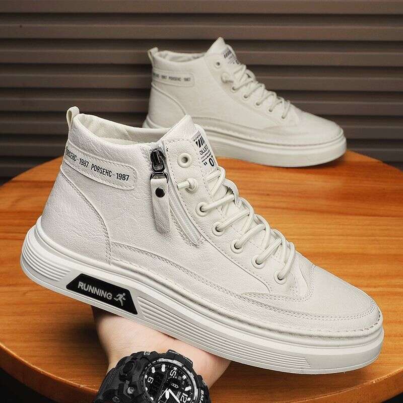 Autumn New Breathable new High-Top Chef Men's Leather Versatile Waterproof Non-Slip Work Casual Shoes