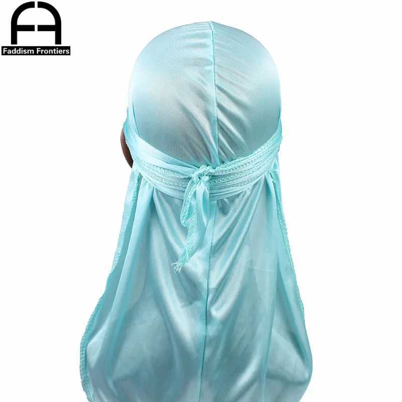 Unisex Women Men Silk Durag Turban Hat Wigs Biker Headwear Headband Hair Accessories Long Tail Straps Bandanas Silky Durags M250622