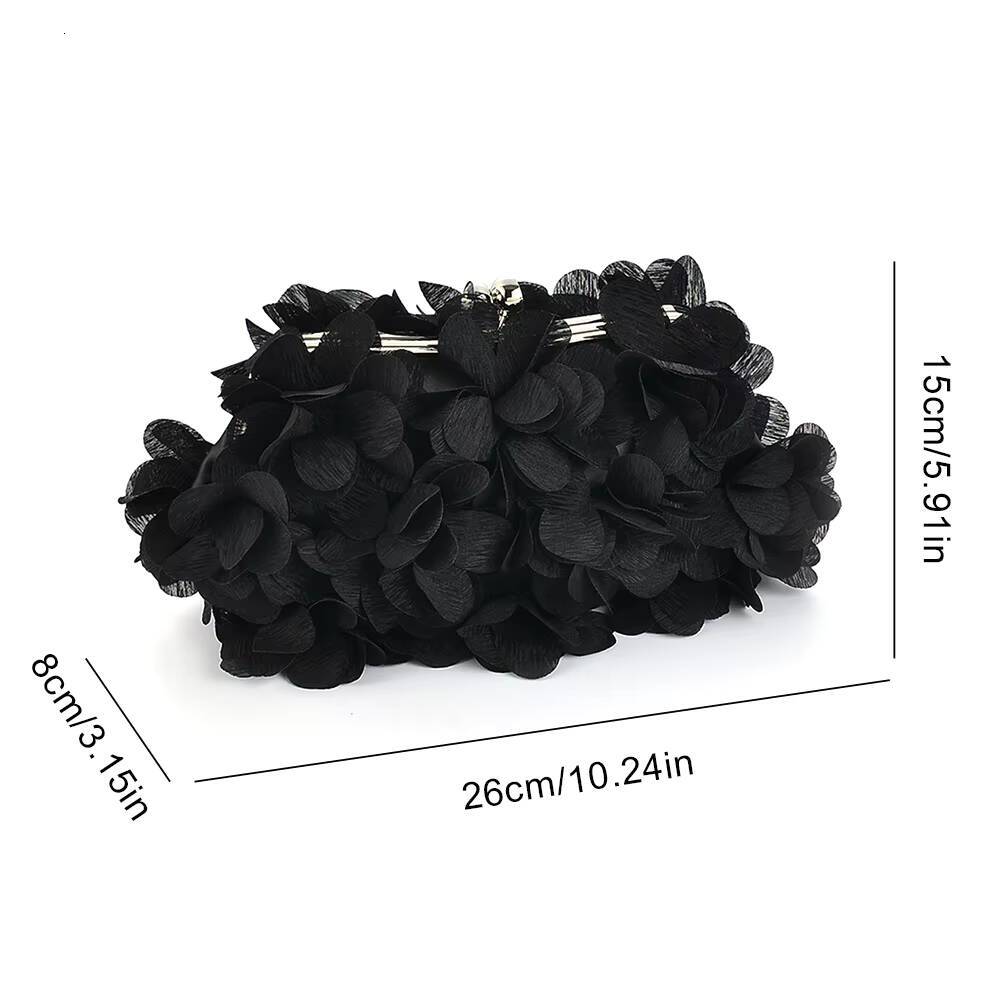 Artificial Flowers Elegant Banquet Bag Solid Color Stylish Handbag Floral Evening Clutch Purse Large Capacity Wedding Party Bags tues