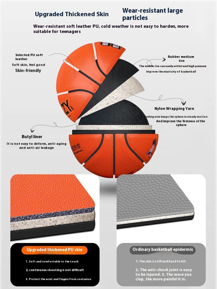 Customizable Children Basketball: Free Name Engraving, Logo/Pattern Printing Ideal for Sports Team Presents