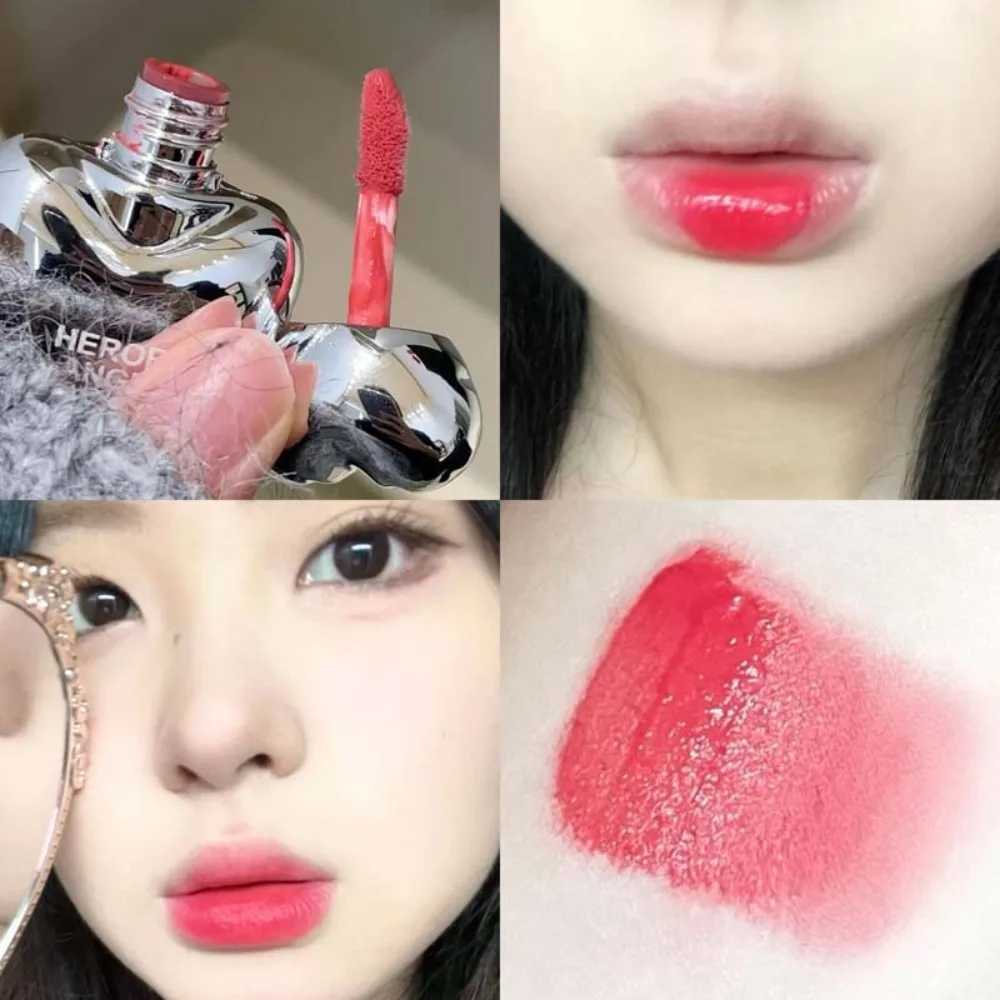Peach Heart Silky Matte Lipgloss Blush Low-saturation Gray Pink Liquid Lipstick Waterproof Non-Stick Cup No Fade Lip Tint Makeup XJ250623