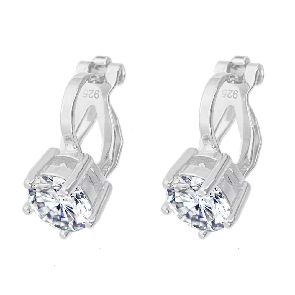 New Arrive Clip Earrings for Women Diamond Ear Studs Men High-End Jewelry Pass Tester S925 Silver Moissanite Clip Earrings