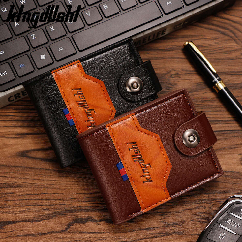 New Men's Short Style Multi-Functional Magnetic Large Capacity Multi-Card Slot Dollar Wallet